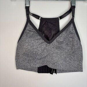 TORRID Curve 00 Lace Back Bra Grey Adjustable Strap Lightly Padded Racerback EUC